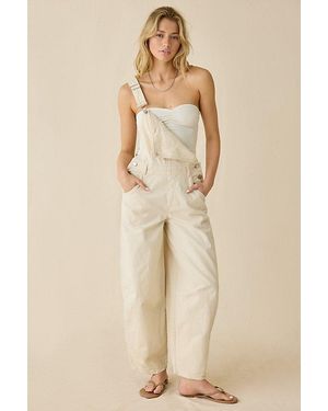 BDG Rih Cotton Canvas Extreme Barrel-Leg Overalls Pant - Natural
