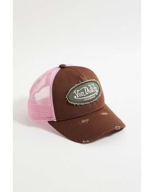 Von Dutch Uo Exclusive Brown & Pink Trucker Cap