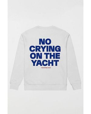 The Refined Spirit No Crying On The Yacht Crewneck Sweatshirt - Blue