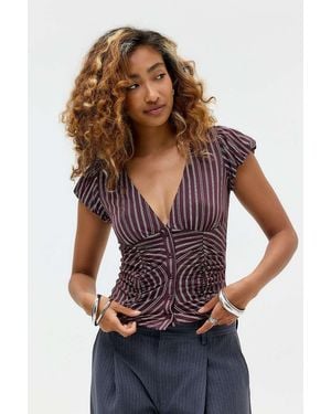 Silence + Noise Silence + Noise Penny Ruched Spot Shirt - Multicolour