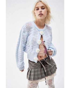 Kimchi Blue Blossom Knitted Cardigan - White