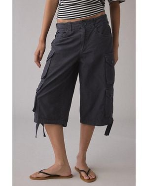 BDG Omaha Mid-Rise Baggy Utility Jort - Black