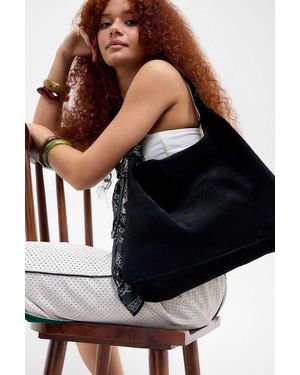 Urban Outfitters Uo Suede Slouch Shoulder Bag - Black
