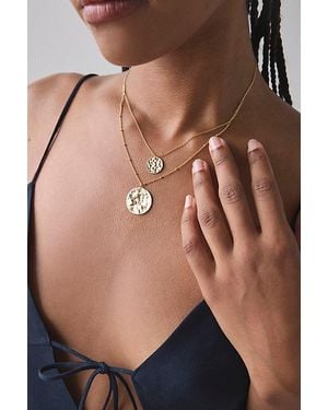 Urban Outfitters Double Coin Charm Layered Necklace - Black