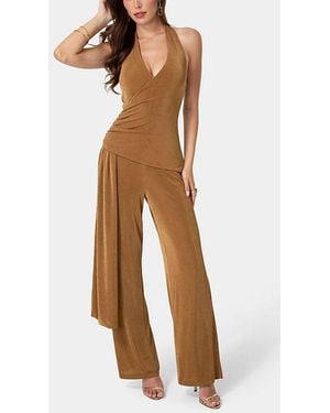 Bebe Slinky Drop Waist Halter Jumpsuit - Multicolor