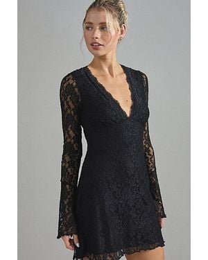 Kimchi Blue Delicate Dreams Lace Bell Sleeve Mini Dress - Black