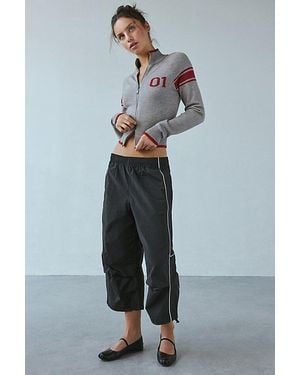 BDG Jess Cropped Nylon Track Pant - Blue