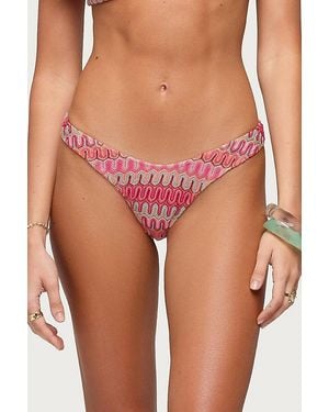 Edikted Livy Zigzag Crochet Bikini Bottom - Pink
