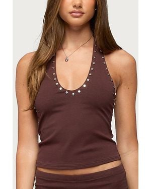 Edikted Ariadna Studded Halter Top - Purple