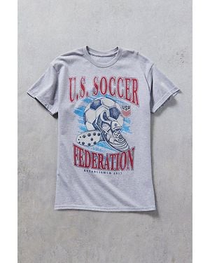 Urban Outfitters Usa Soccer Vintage Graphic Tee - Grey