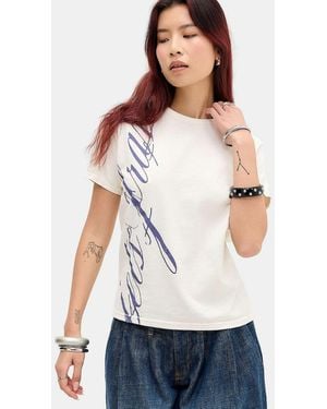 iets frans... ... Script Relaxed T-shirt - White