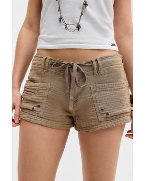 BDG Hellie Crinkle Mini Shorts - Green