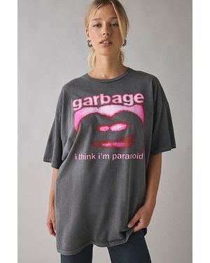 Urban Outfitters Garbage Band Paranoid Graphic T-Shirt Dress - Grey
