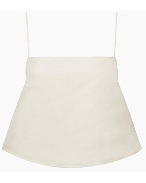 Onia Air Linen Square Neck Tank Top - White