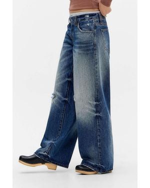 Guess Jeans Low Rise Wide Leg Jeans - Blue