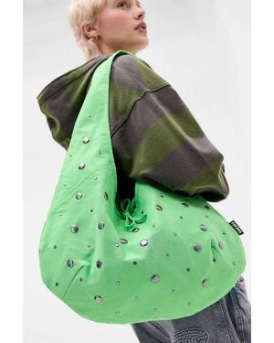 Urban Outfitters Uo Flo Studded Canvas Tote Bag - Green