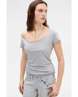 BDG Wide Neck T-shirt - Grey