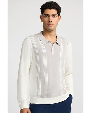 Onia Knit Long Sleeve Polo Sweatshirt - White