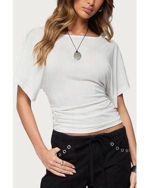 Edikted Abriana Ruched Waist Top - Gray