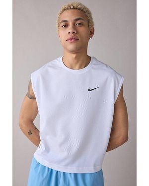 Nike Cropped Mesh Tank Top - White