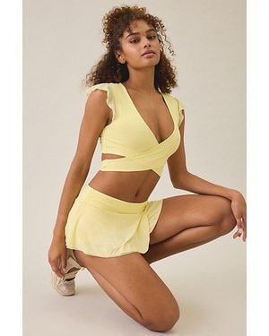 Out From Under Pirouette Flutter Sleeve Wrap Top - Natural