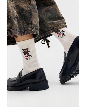 Out From Under Teddy F*ck Off Socks - Black