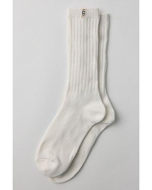 UGG Rib Knit Slouchy Crew Socks - White