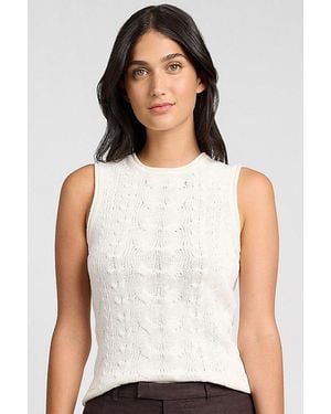 Onia Linen Cable Knit Tank Top - White