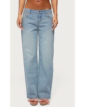 Edikted Cresida Low Rise Straight Leg Jeans - Blue