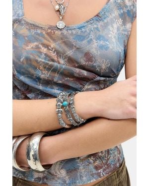 Silence + Noise Silence + Noise Turquoise Floral Stretch Bangles 2-pack - Grey