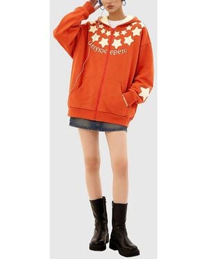 AELFRIC EDEN Eden Star Zip Up Hoodie - Orange