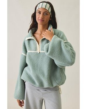 Out From Under Pretty Plush Fleece Quarter Zip Pullover Jacket - Green