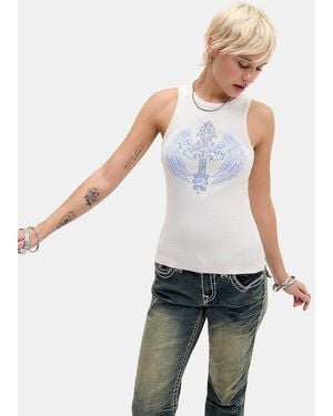 Silence + Noise Silence + Noise Lexi Grunge Cross Tank Top - White