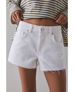 BDG Oscar Relaxed Cutoff Denim Mini Shorts - White