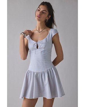 Kimchi Blue Right On Time Drop Waist Fit-And-Flare Mini Dress - Blue