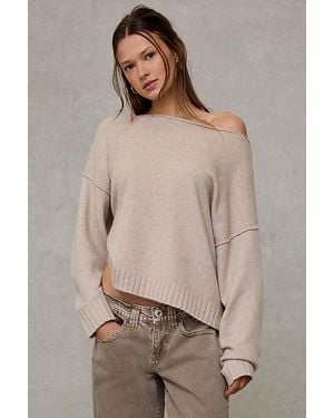 Out From Under So Soft Oversized Off-The-Shoulder Sweater - Natural