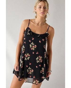 Kimchi Blue Swing Time Ruffle Babydoll Mini Dress - Black