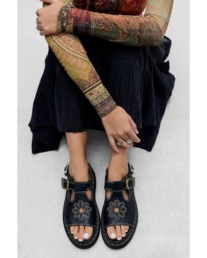 Dr. Martens Black Dunnet Flower Sandals