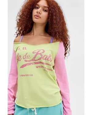 Jaded London Illona Off-shoulder Raglan T-shirt - Yellow
