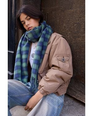 BDG Helena Check Scarf - Blue