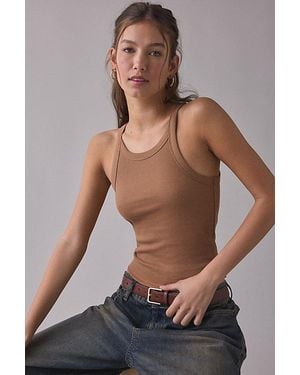 BDG Off-Duty Ribbed Round Neck Tank Top - Multicolor