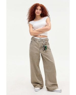 BDG Check Baggy Carpenter Trousers Xl At Urban Outfitters - Natural