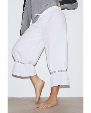 Out From Under Billy Laundered Cotton Crop Trousers - White