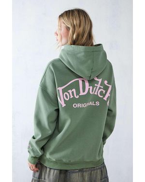 Von Dutch Uo Exclusive Khaki Logo Hoodie - Green
