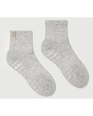 Fraise Quarter Crew Grip Sock - White