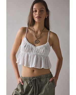 Out From Under Golden Hour Tie-Strap Cropped Babydoll Cami - Brown