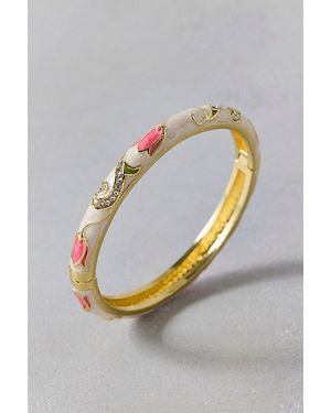 Urban Outfitters Floral Enamelled Bangle Bracelet - Grey
