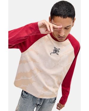 Ed Hardy Uo Exclusive Red Gothic Raglan Graphic Tee