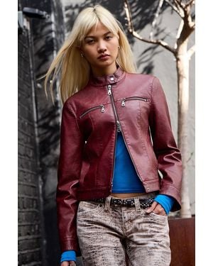 Silence + Noise Silence + Noise Alexis Moto Faux Leather Jacket - Multicolour