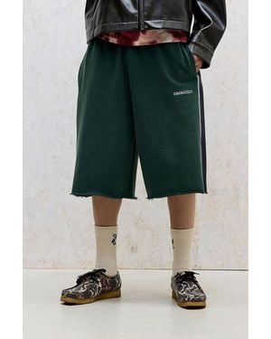 iets frans... Green Harri Panel Raw Hem Shorts